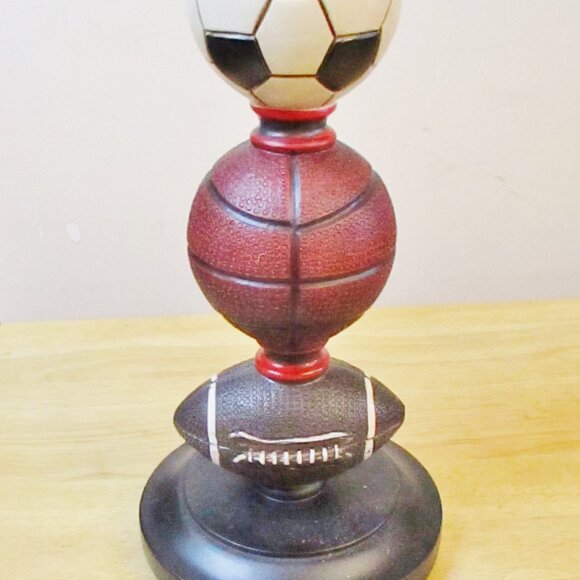 Novelty Sports Balls Table/Desk Lamp, Soccer Basketball Football Stacked on Base - Picture 4 of 11